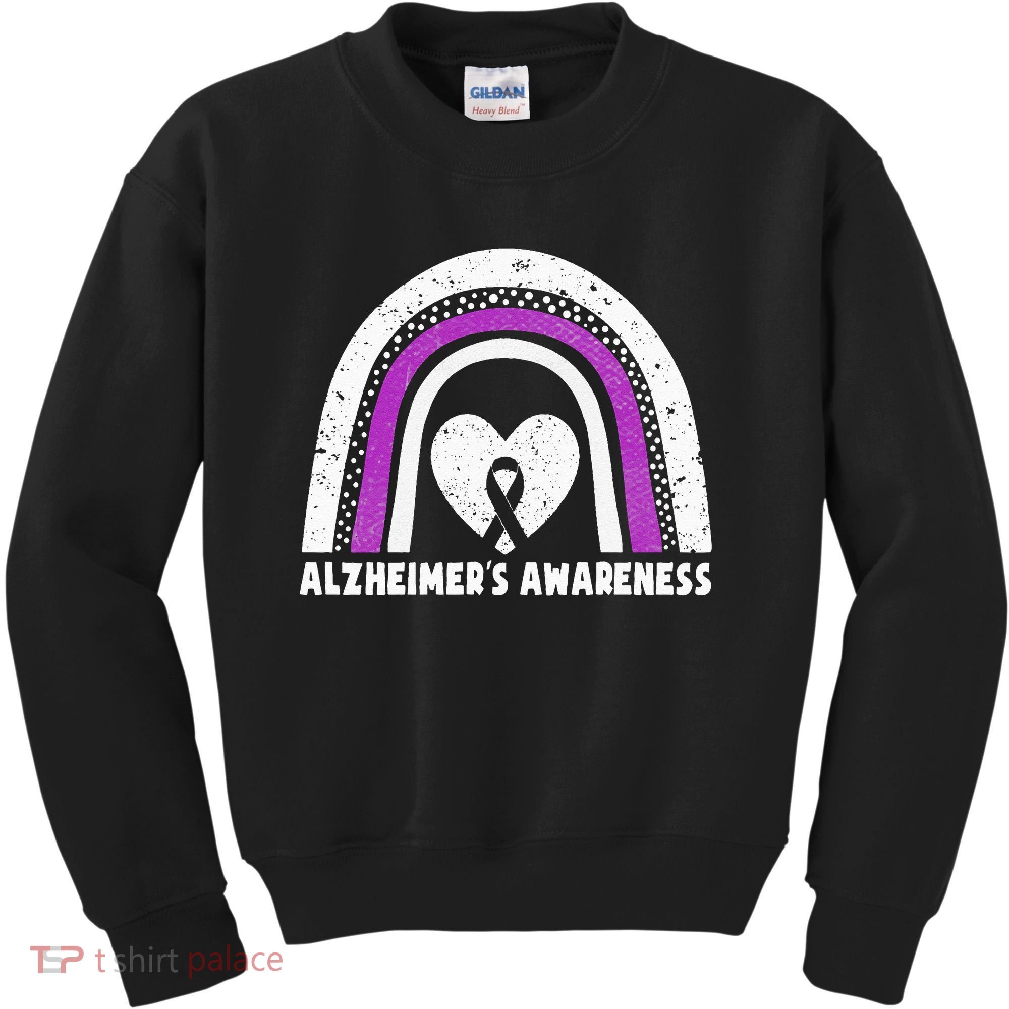 Alzheimers Awareness Alzheimers Purple Rainbow Cute Kids Sweatshirt