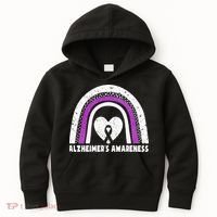 Alzheimers Awareness Alzheimers Purple Rainbow Cute Kids Hoodie thumb 0