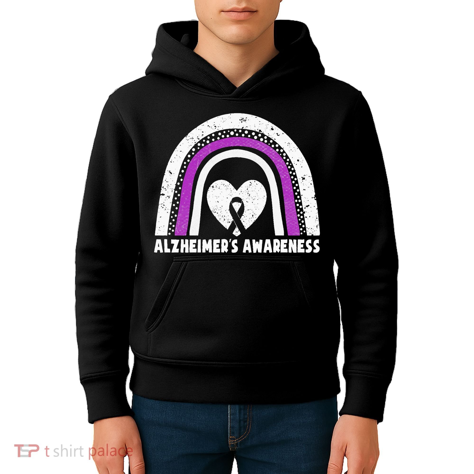 Alzheimers Awareness Alzheimers Purple Rainbow Cute Kids Hoodie