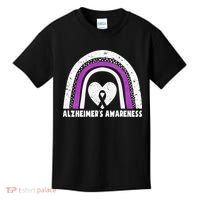 Alzheimers Awareness Alzheimers Purple Rainbow Cute Kids T-Shirt thumb 0