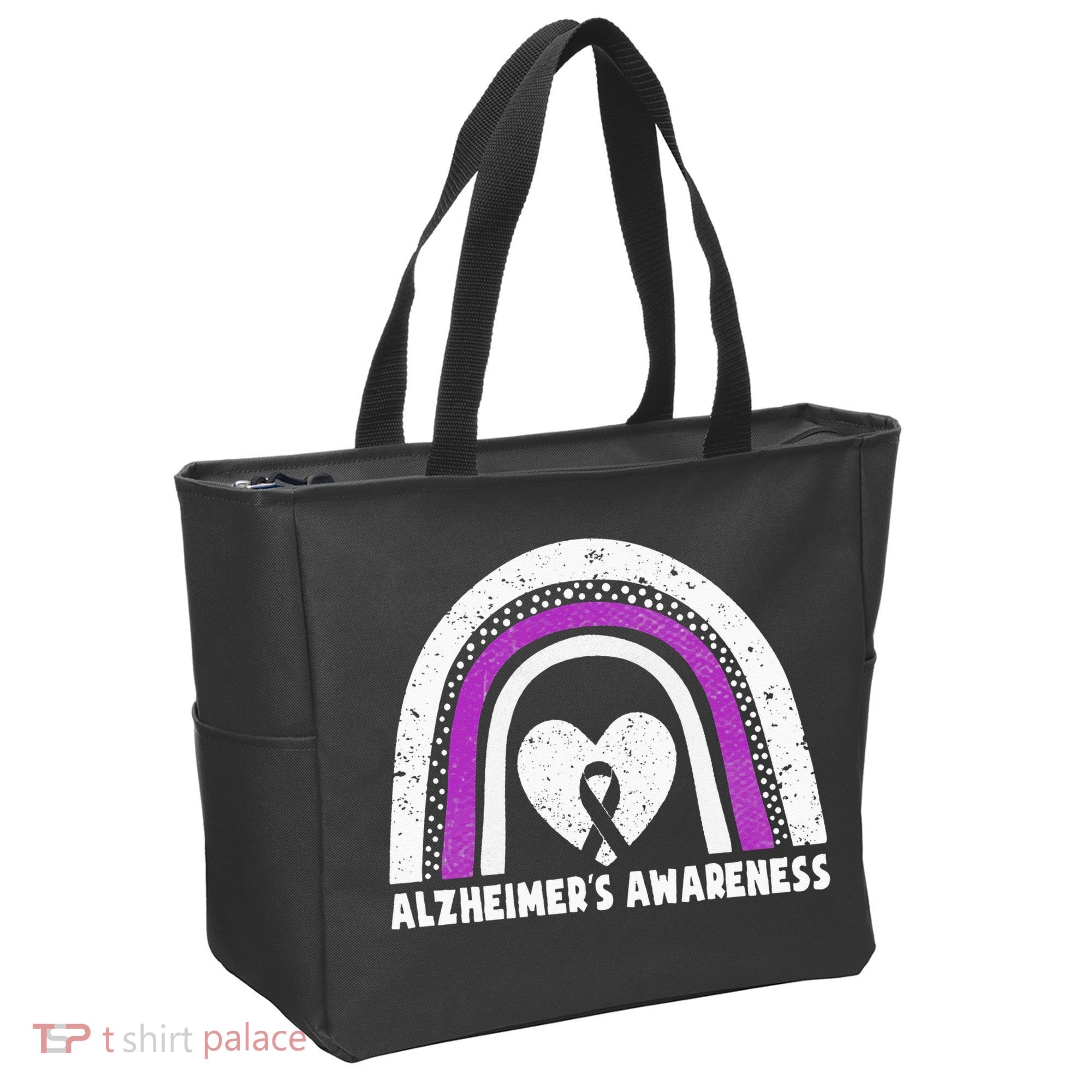 Alzheimers Awareness Alzheimers Purple Rainbow Cute Tote Bag