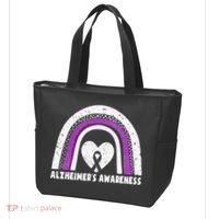 Alzheimers Awareness Alzheimers Purple Rainbow Cute Tote Bag thumb 3