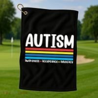 Autism Awareness Acceptance Inspirational Golf Towel thumb 1