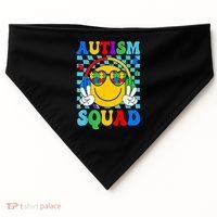 Autism Awareness Autism Squad Support Smile Face Women  USA-Made Doggie Bandana thumb 0