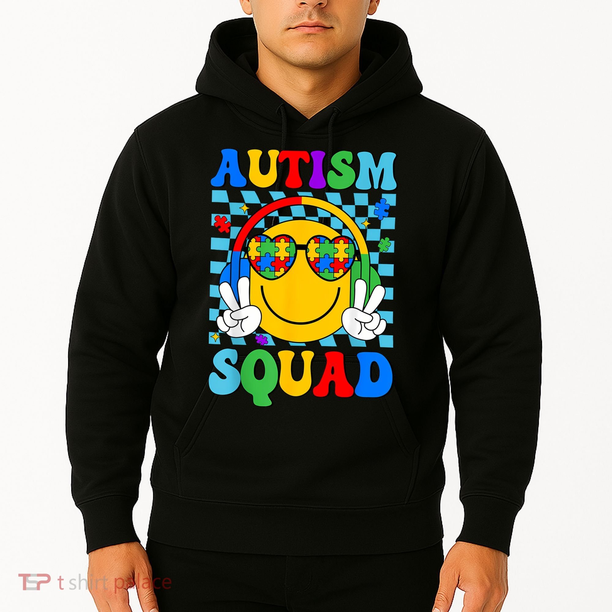 Autism Awareness Autism Squad Support Smile Face Women  Hoodie