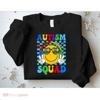 Autism Awareness Autism Squad Support Smile Face Women  Sweatshirt thumb 2