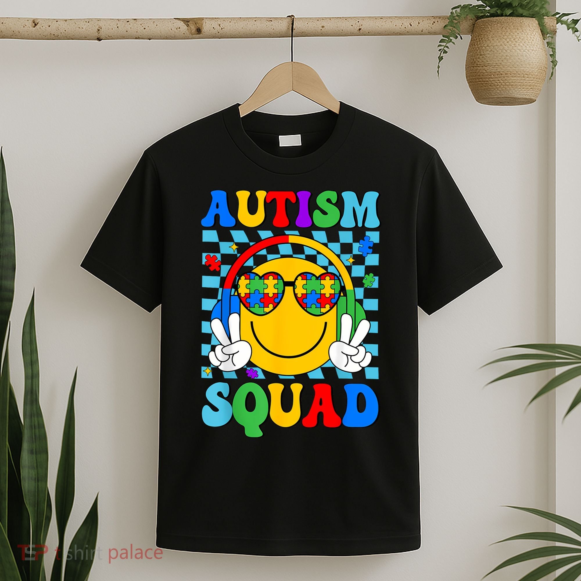 Autism Awareness Autism Squad Support Smile Face Women  T-Shirt