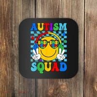 Autism Awareness Autism Squad Support Smile Face Women  Coaster thumb 0