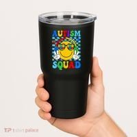 Autism Awareness Autism Squad Support Smile Face Women  Tumbler thumb 2