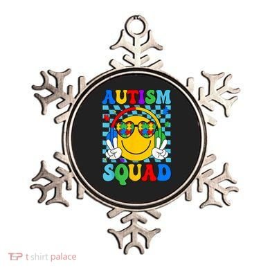 Autism Awareness Autism Squad Support Smile Face Women  Ornament