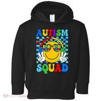 Autism Awareness Autism Squad Support Smile Face Women  Toddler Hoodie thumb 0