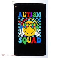 Autism Awareness Autism Squad Support Smile Face Women  Golf Towel thumb 0