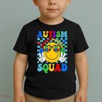 Autism Awareness Autism Squad Support Smile Face Women  Toddler T-Shirt thumb 2