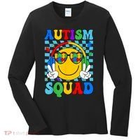 Autism Awareness Autism Squad Support Smile Face Women  Women's Long Sleeve Shirt thumb 0