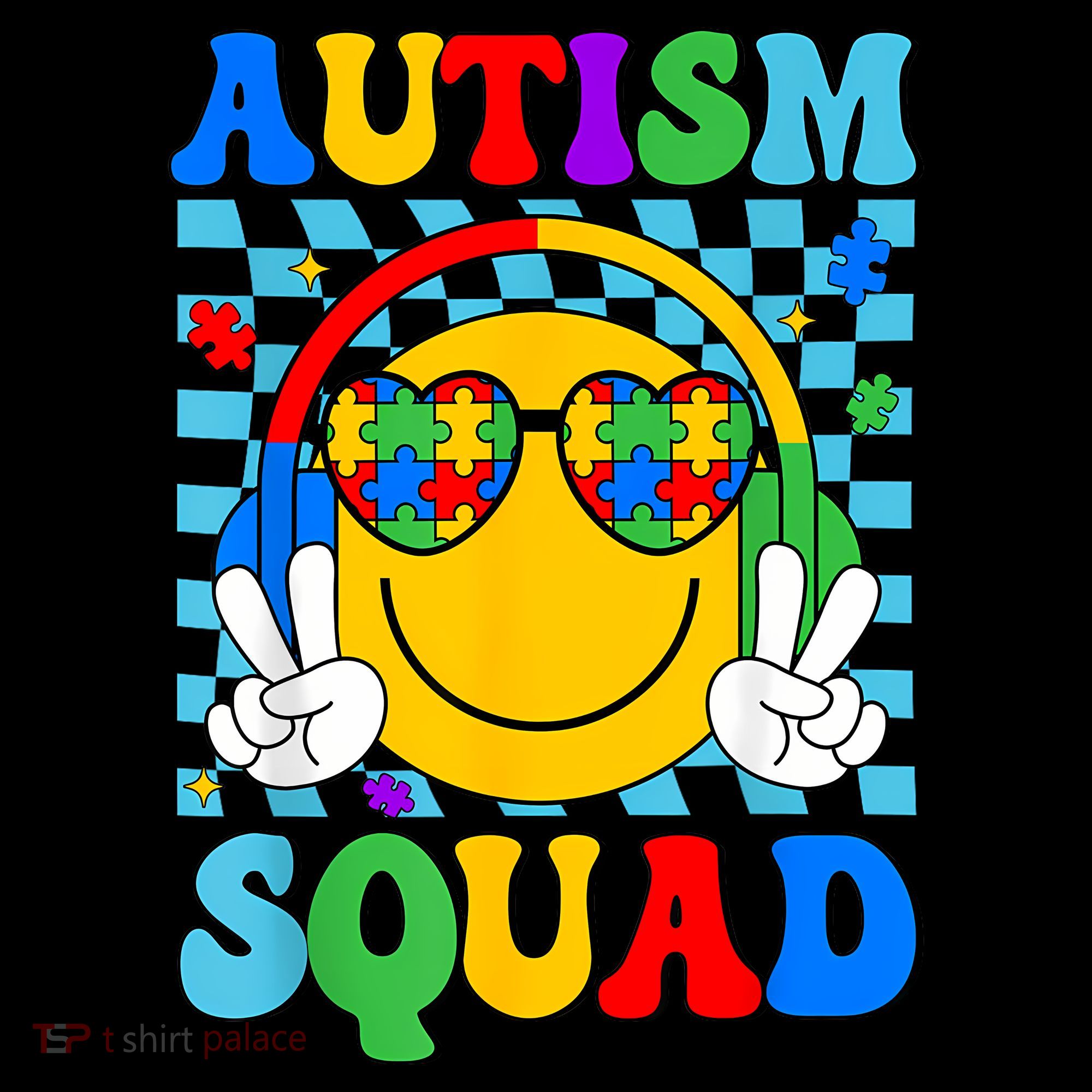 Autism Awareness Autism Squad Support Smile Face Women  Women's T-Shirt