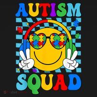 Autism Awareness Autism Squad Support Smile Face Women  Kids Hoodie thumb 5