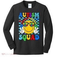 Autism Awareness Autism Squad Support Smile Face Women  Kids Long Sleeve Shirt thumb 0