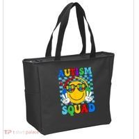 Autism Awareness Autism Squad Support Smile Face Women  Tote Bag thumb 2