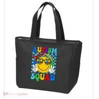 Autism Awareness Autism Squad Support Smile Face Women  Tote Bag thumb 3