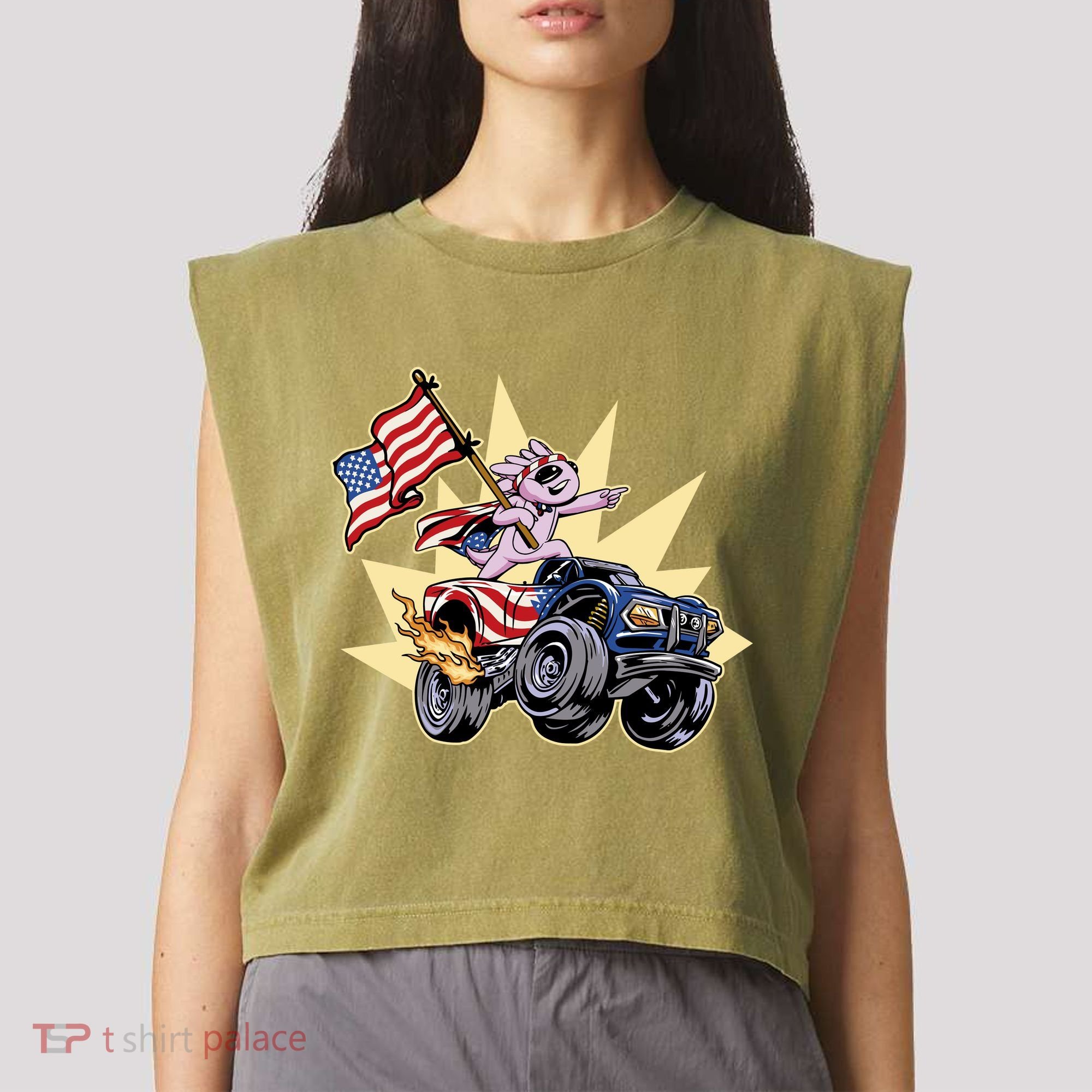 American Axolotl Animal Garment-Dyed Women's Muscle Tee