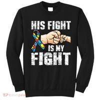 Autism Awareness Autism Mom Dad His Fight Is My Fight Sweatshirt thumb 0