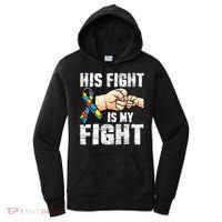 Autism Awareness Autism Mom Dad His Fight Is My Fight Women's Hoodie thumb 0
