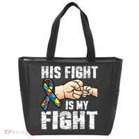 Autism Awareness Autism Mom Dad His Fight Is My Fight Tote Bag thumb 0