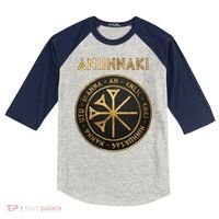 Agema Anunnaki Ancient Gods Of Mesopotamia Symbol Kids Colorblock Raglan Jersey thumb 0