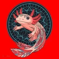 Aztec Axolotl Santa Hat thumb 1