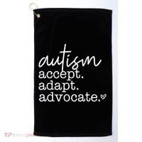 Autism Accept Adapt Advocate Golf Towel thumb 0