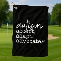 Autism Accept Adapt Advocate Golf Towel thumb 1