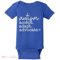 Autism Accept Adapt Advocate Baby Bodysuit thumb 0
