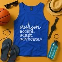 Autism Accept Adapt Advocate Tank Top thumb 4
