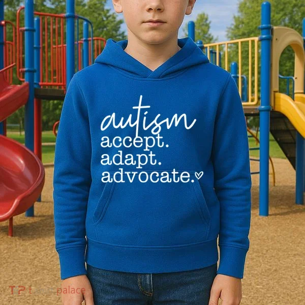 Autism Accept Adapt Advocate Kids Hoodie
