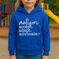 Autism Accept Adapt Advocate Kids Hoodie thumb 3