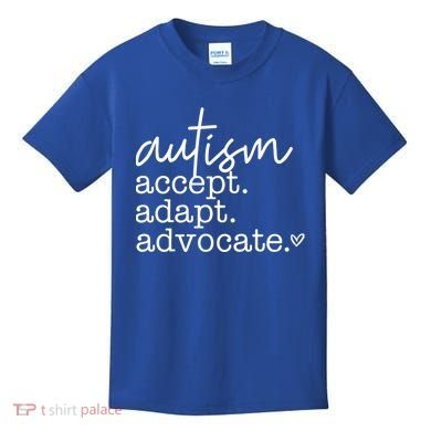 Autism Accept Adapt Advocate Kids T-Shirt