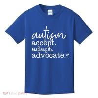 Autism Accept Adapt Advocate Kids T-Shirt thumb 0