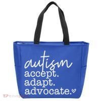 Autism Accept Adapt Advocate Tote Bag thumb 0