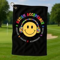 Autism Awareness Acceptance Special Education Teacher Golf Towel thumb 1