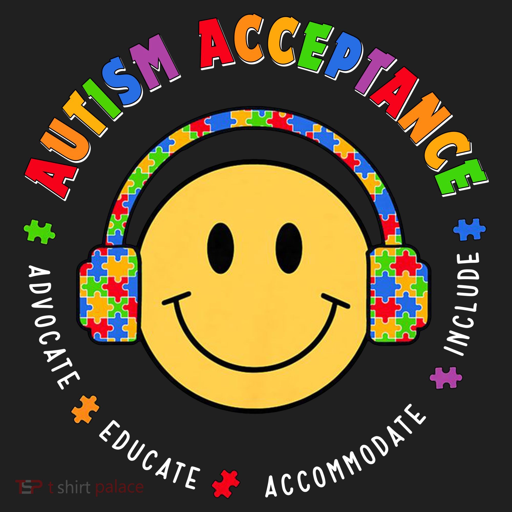 Autism Awareness Acceptance Special Education Teacher Golf Towel