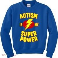 Autism Awareness Autism Is My Super Power Kids Sweatshirt thumb 0
