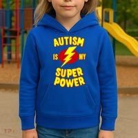 Autism Awareness Autism Is My Super Power Kids Hoodie thumb 3