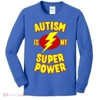 Autism Awareness Autism Is My Super Power Kids Long Sleeve Shirt thumb 0