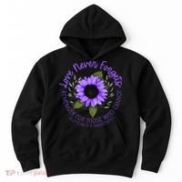 Alzheimer Awareness And Women Purple Sunflower Hoodie thumb 0