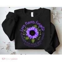 Alzheimer Awareness And Women Purple Sunflower Sweatshirt thumb 2