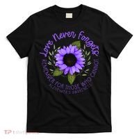 Alzheimer Awareness And Women Purple Sunflower T-Shirt thumb 0