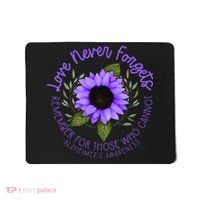 Alzheimer Awareness And Women Purple Sunflower Mousepad thumb 0