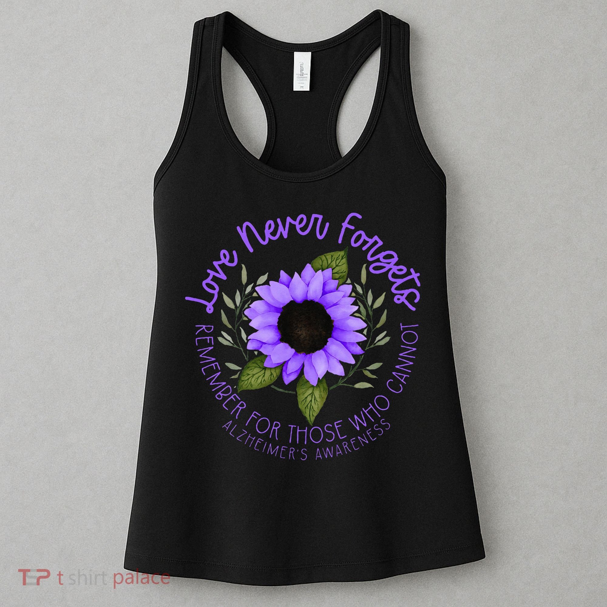 Alzheimer Awareness And Women Purple Sunflower Women's Tank Top