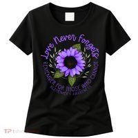 Alzheimer Awareness And Women Purple Sunflower Women's T-Shirt thumb 0