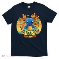 Axolotl Autism Awareness Funny Retro Vintage T-Shirt thumb 0